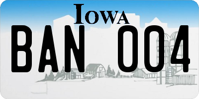 IA license plate BAN004