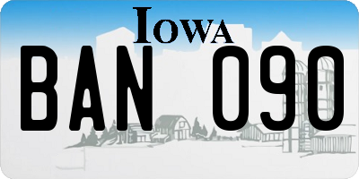 IA license plate BAN090