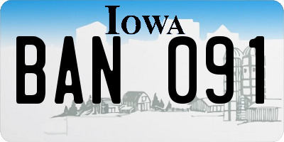 IA license plate BAN091