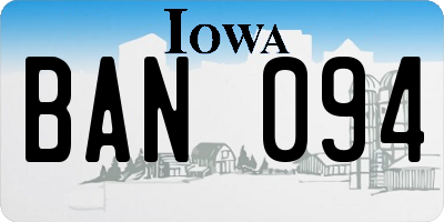 IA license plate BAN094