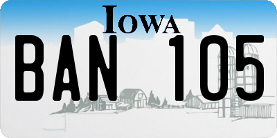 IA license plate BAN105