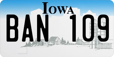 IA license plate BAN109