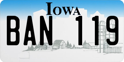 IA license plate BAN119