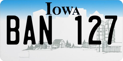 IA license plate BAN127