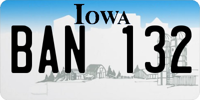 IA license plate BAN132