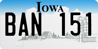 IA license plate BAN151