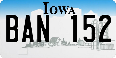 IA license plate BAN152