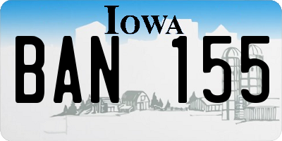 IA license plate BAN155