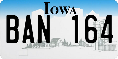 IA license plate BAN164