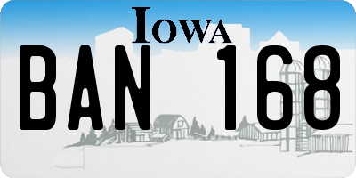 IA license plate BAN168