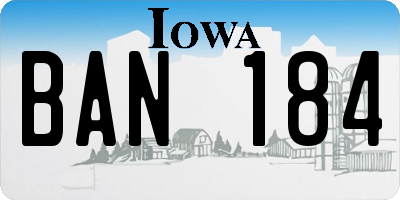 IA license plate BAN184