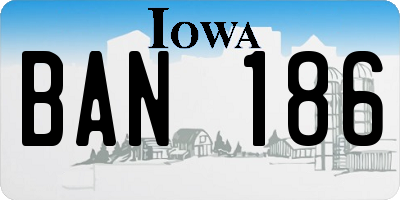 IA license plate BAN186