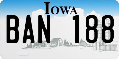 IA license plate BAN188