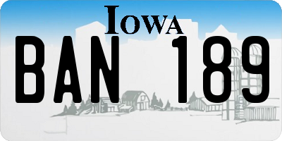 IA license plate BAN189