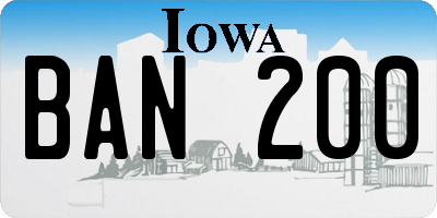IA license plate BAN200