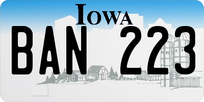 IA license plate BAN223