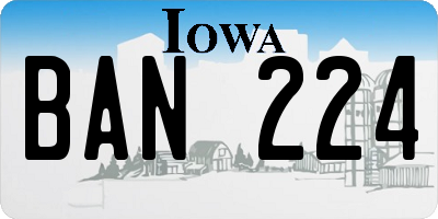 IA license plate BAN224