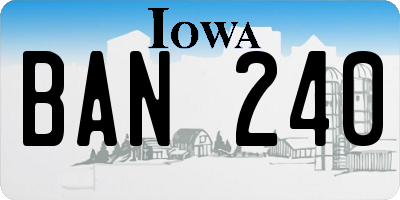 IA license plate BAN240