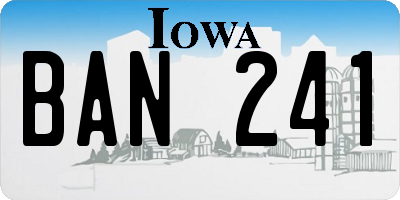 IA license plate BAN241