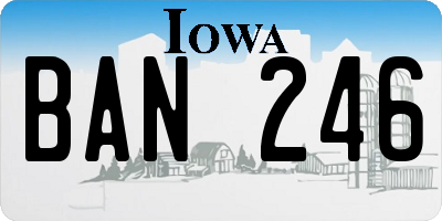 IA license plate BAN246