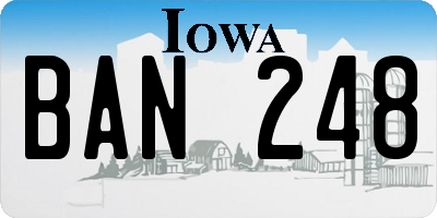IA license plate BAN248