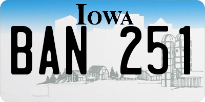 IA license plate BAN251