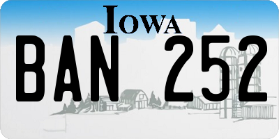 IA license plate BAN252