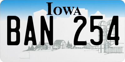IA license plate BAN254