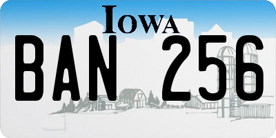 IA license plate BAN256