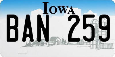 IA license plate BAN259
