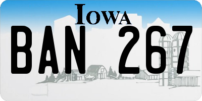 IA license plate BAN267