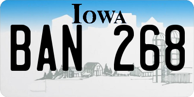 IA license plate BAN268