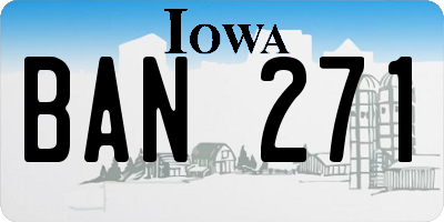 IA license plate BAN271