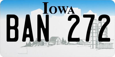 IA license plate BAN272