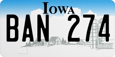 IA license plate BAN274