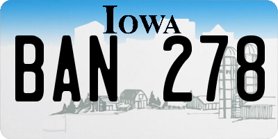 IA license plate BAN278