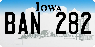 IA license plate BAN282