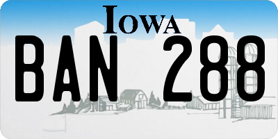 IA license plate BAN288