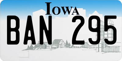 IA license plate BAN295