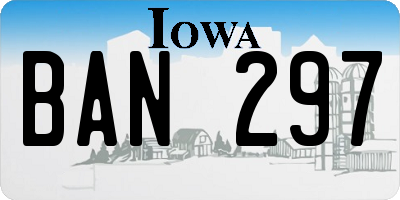 IA license plate BAN297
