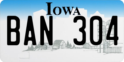 IA license plate BAN304
