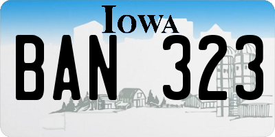 IA license plate BAN323