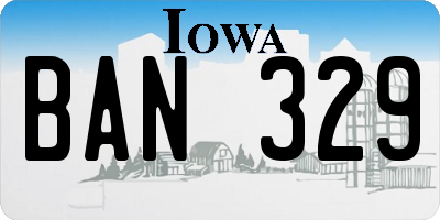 IA license plate BAN329