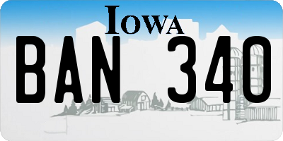 IA license plate BAN340