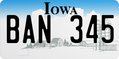 IA license plate BAN345