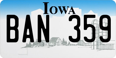 IA license plate BAN359