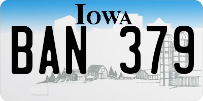IA license plate BAN379