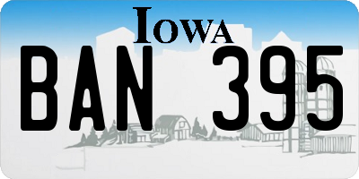 IA license plate BAN395