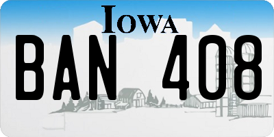 IA license plate BAN408