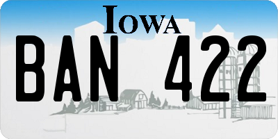IA license plate BAN422